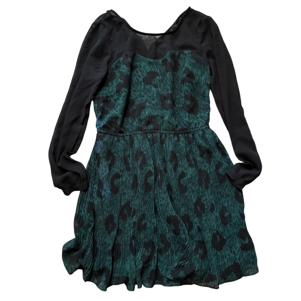 Jessica Simpson Green Leopard Print Dress, XS